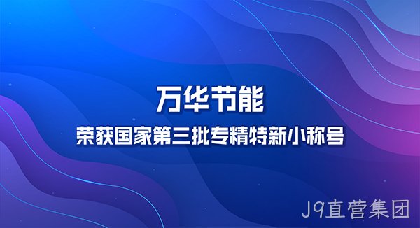 J9直营集团荣获国家第三批专精特新小巨人称号